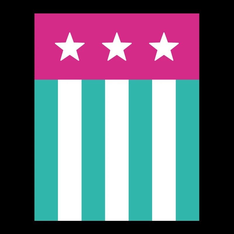 Étoiles et rayures Drapeau Rose Vert