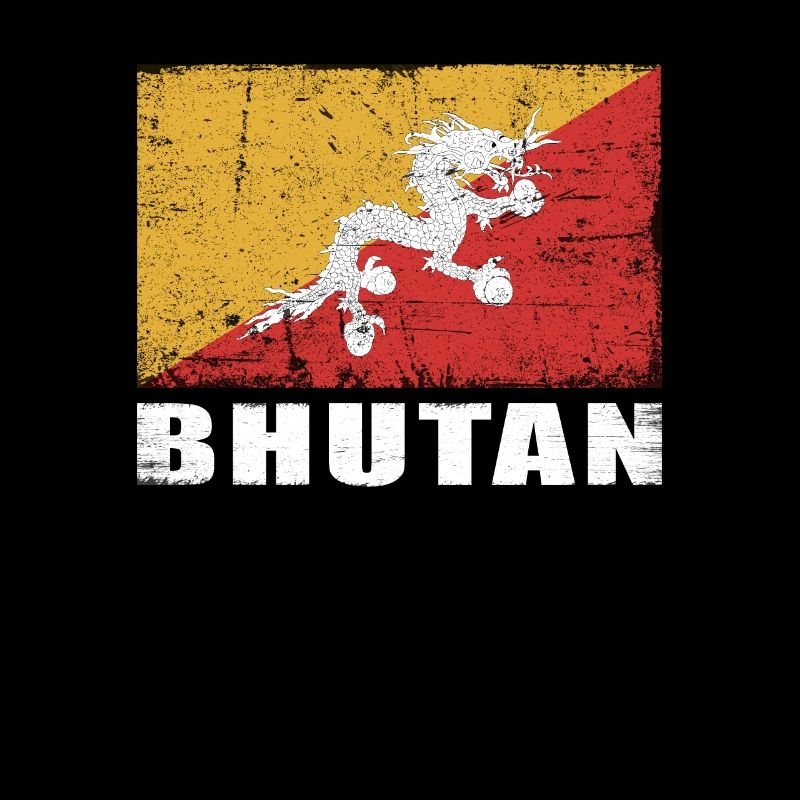 Drapeau du Bhoutan Grunge Drapeau du Bhoutan