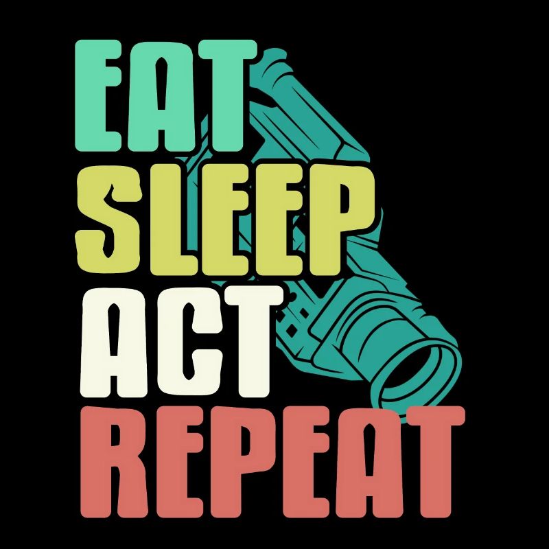 Retro Vintage Eat Sleep Act Repeat Funny Tee