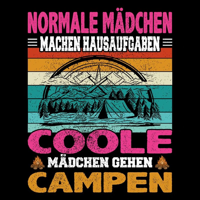 Camping Spruch Normale Mädchen Hausaufgaben coole
