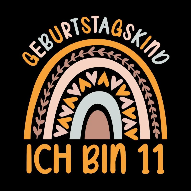 11 Jahre alt Rainbow Regenbogen 11. Geburtstag