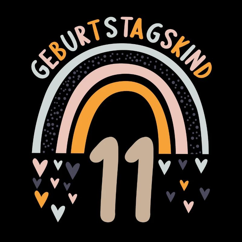 11 Jahre alt Rainbow Regenbogen 11. Geburtstag