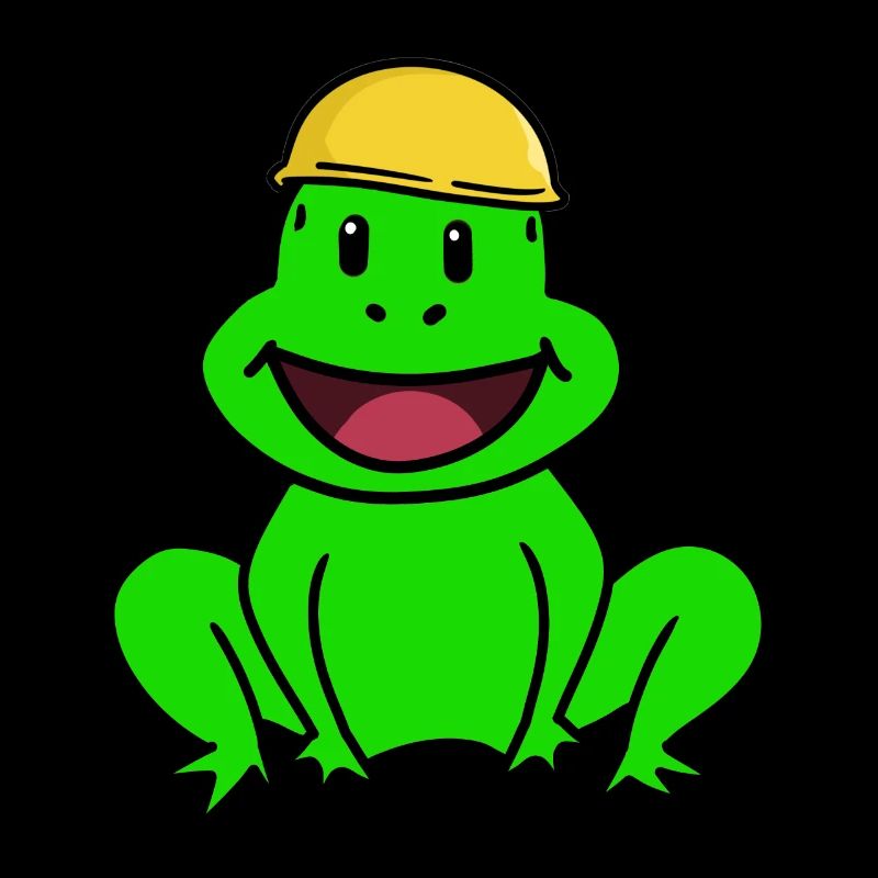 Artisans Chantiers de construction Grenouille Casque de sécurité Chef Crapaud