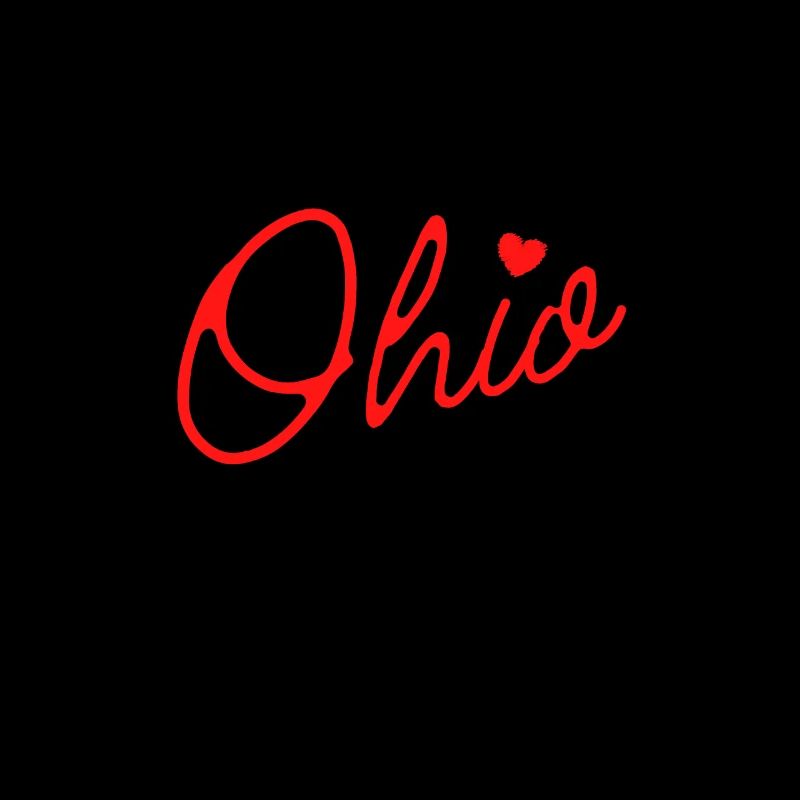 Mignon Ohio Red Script OH Carte Accueil Buckeye State