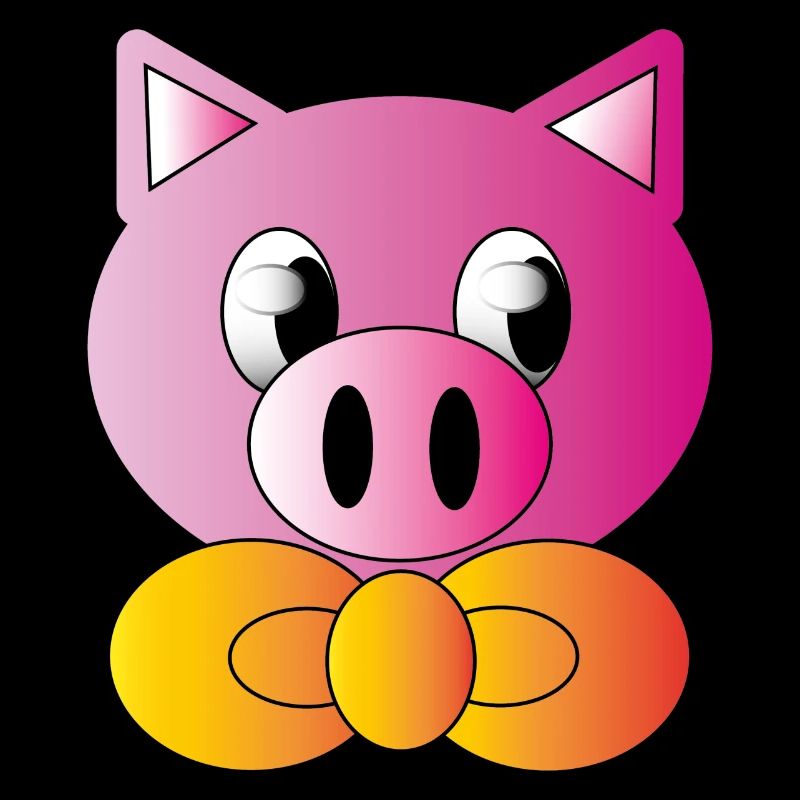 Cochon avec cravate à chignon