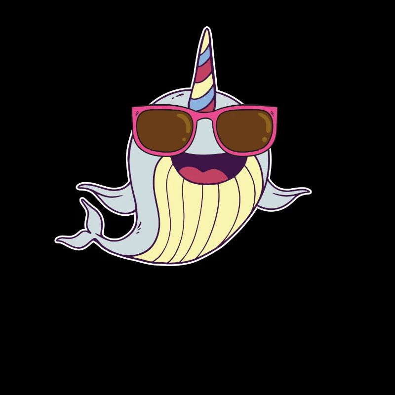 Süsser Narwal Mit Sonnenbrille