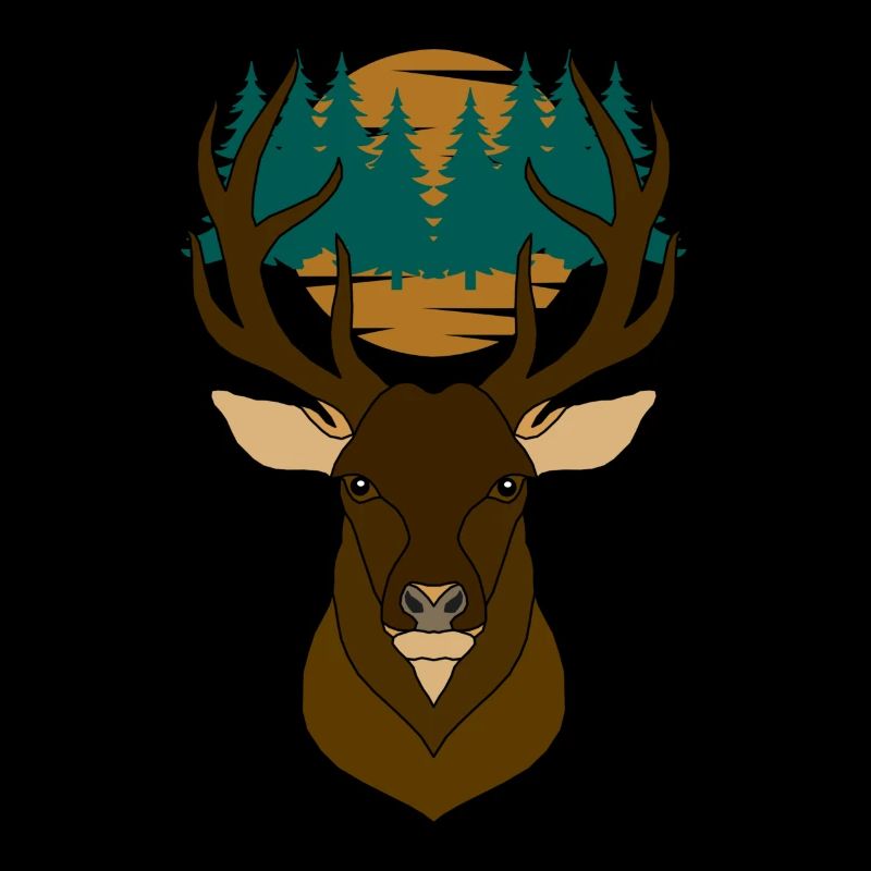 Rothirsch Geweih mit Hirschgeweih