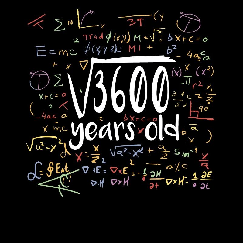 Square root of 3600 math nerd 60th birthday