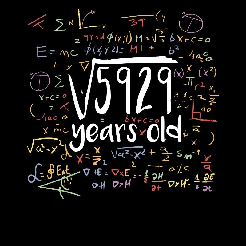 Square Root of 5929 Math Nerd 77th Birthday