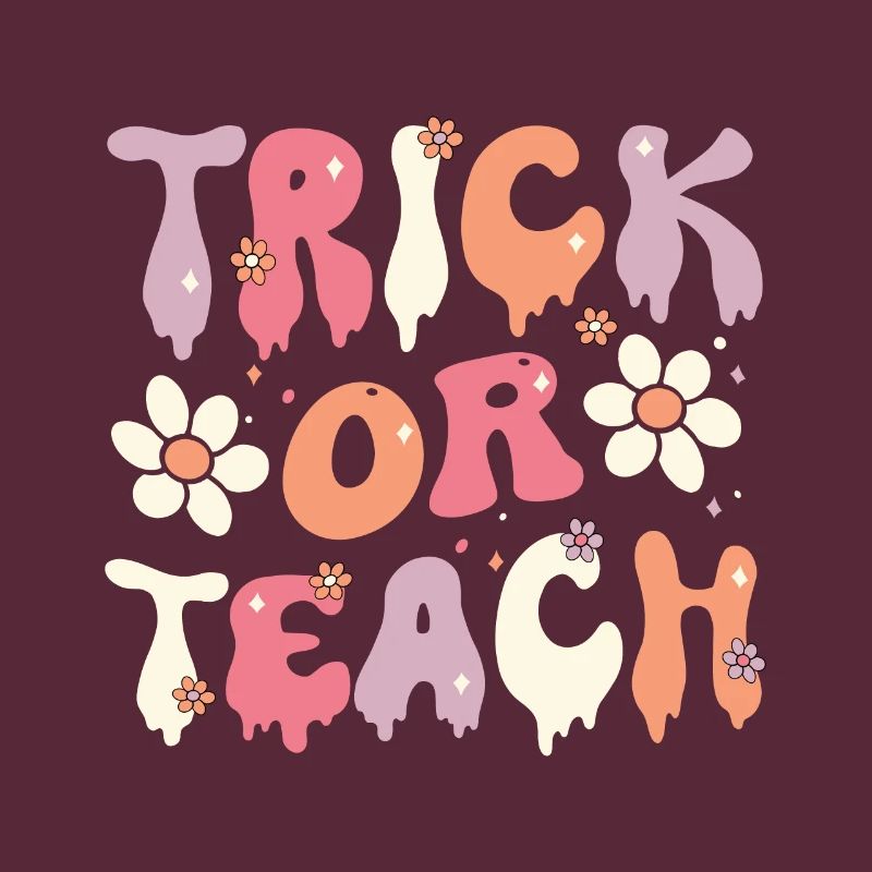 Groovy Lehrer Halloween Trick oder Teach 70s Geschenk