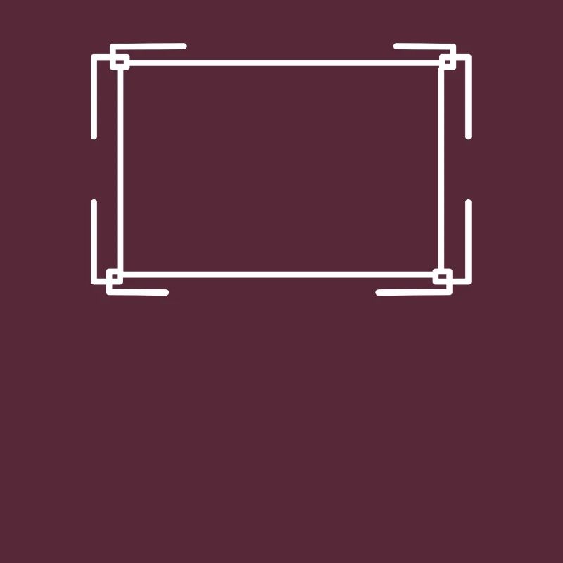 Rectangular frame in white basic text