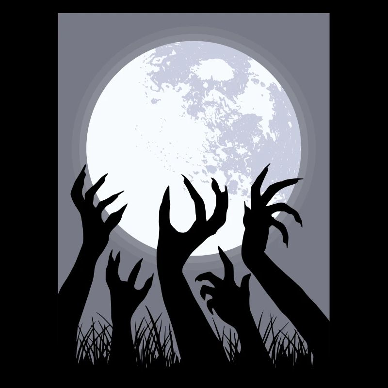 Zombiecore Aesthetic Zombie Full Moon