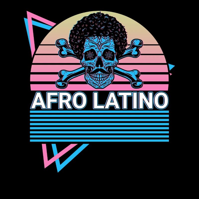 Afro Latino Gothic Skull Crossbone Retro