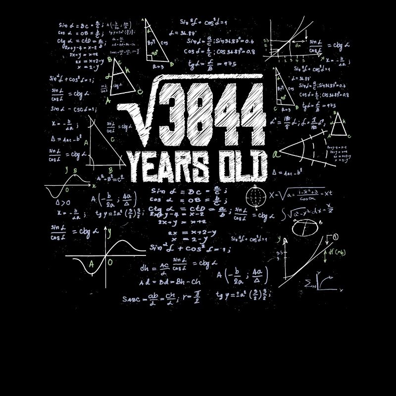 Quadratwurzel von 3844 Mathe Nerd 62. Geburtstag