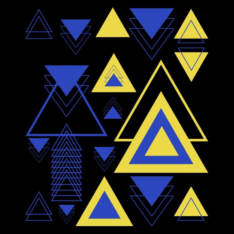 Triangles Géométrie Minimaliste Bleu Jaune