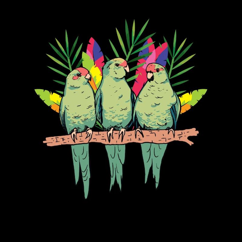 Bird lovers funny parrots on one