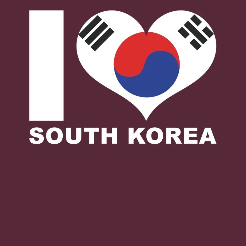 J’adore le drapeau du cœur de la Corée du Sud La Corée du Sud