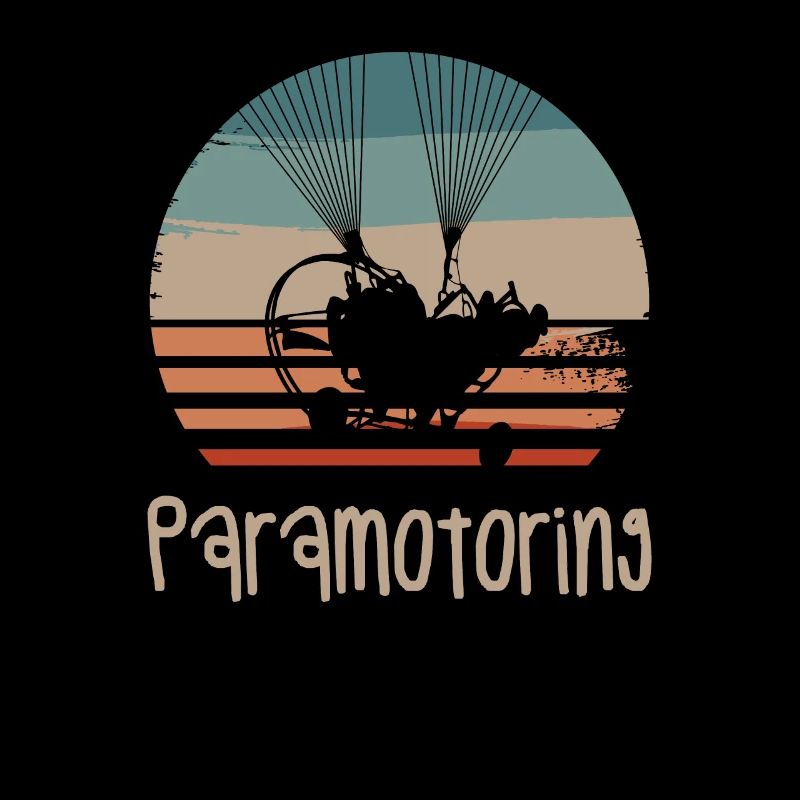 Retro Vintage Classic Paramotoring Paragliding
