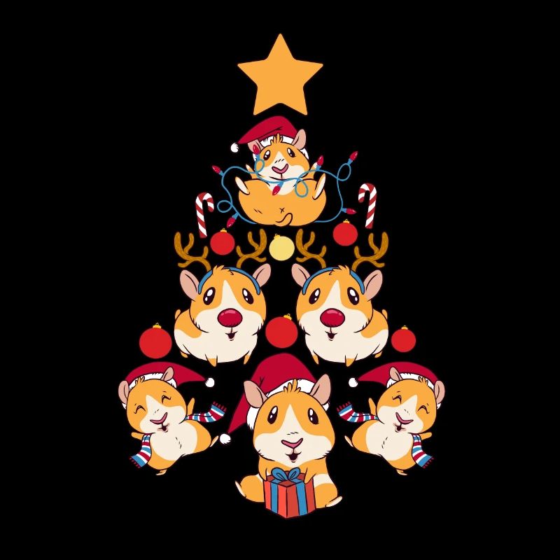 Arbre Cochon d’Inde Amoureux des animaux de Noël