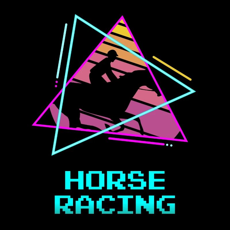 Rétro Vintage Classique Cheval Racing Equestrian