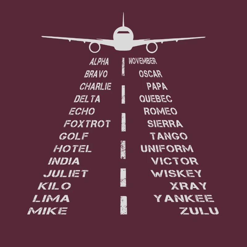 Full Phonetic Alphabet Runway Plane Pilot