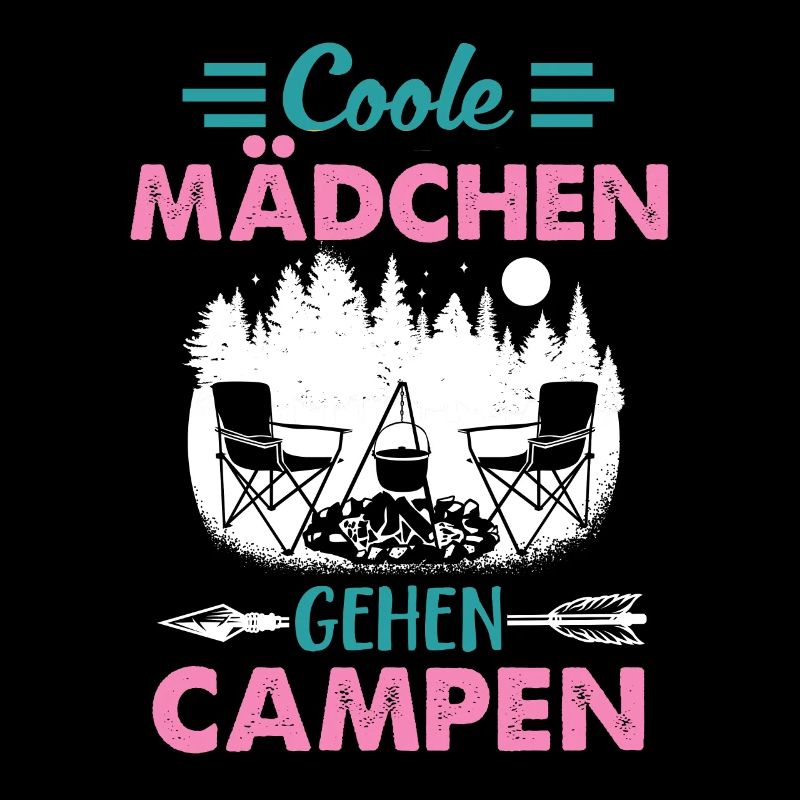 Coole Mädchen Gehen Campen Camper Zelten Camping