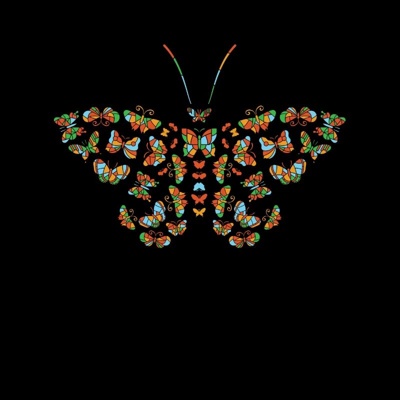 Papillon céleste de vitrail mystique