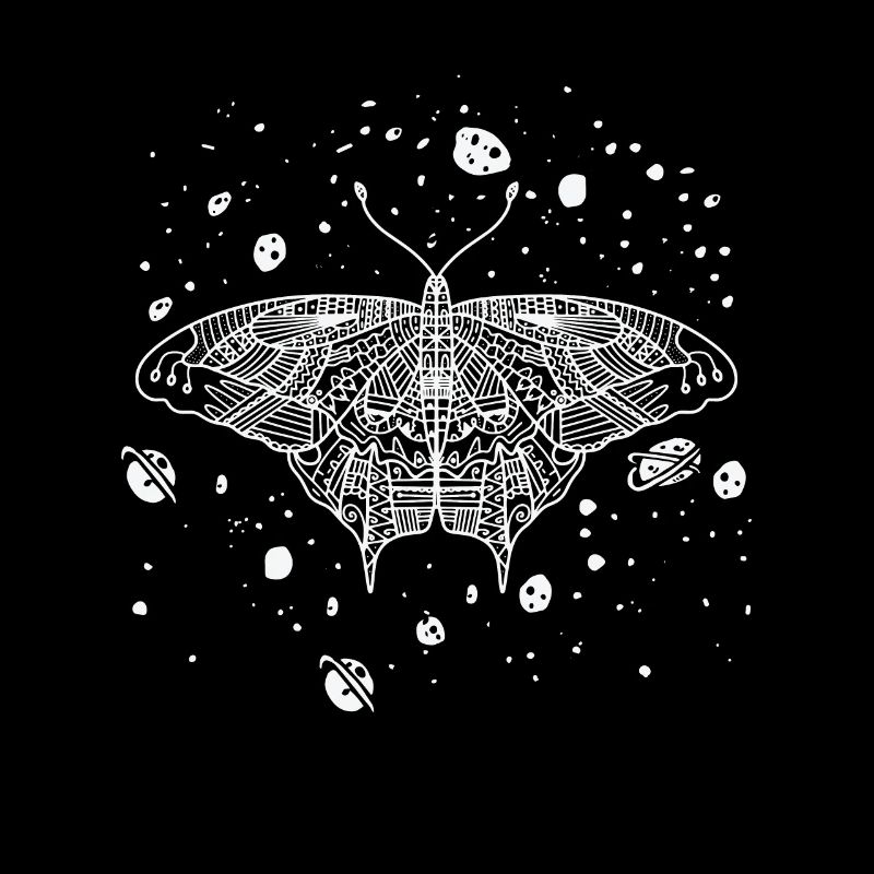 Himmlischer Schmetterling Nachthimmel Linienkunst