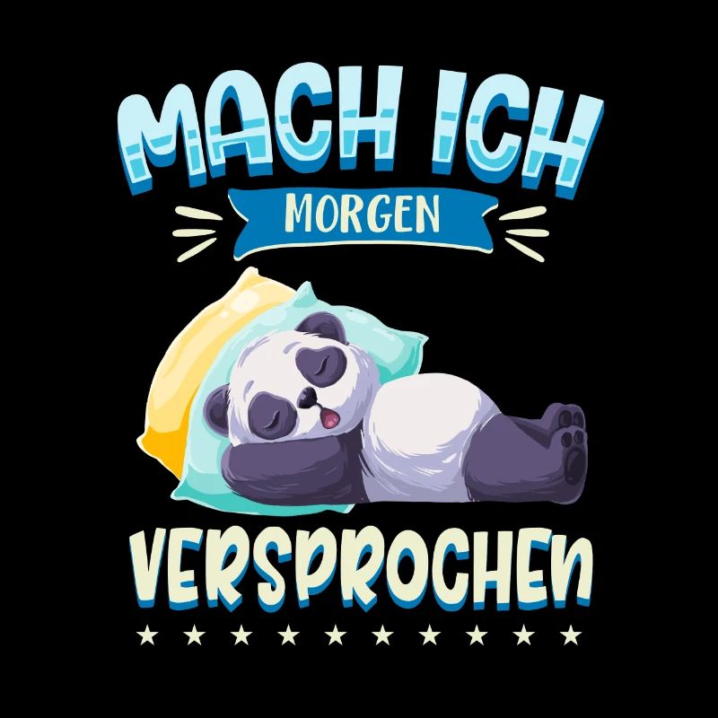 Mach Ich Morgen Versprochen Faul Müde Schlafen Pan