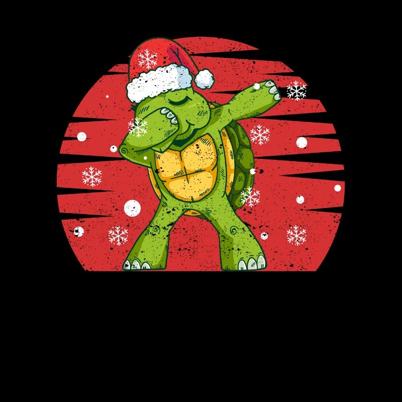 Dabbing Turtle Santa Claus Cap