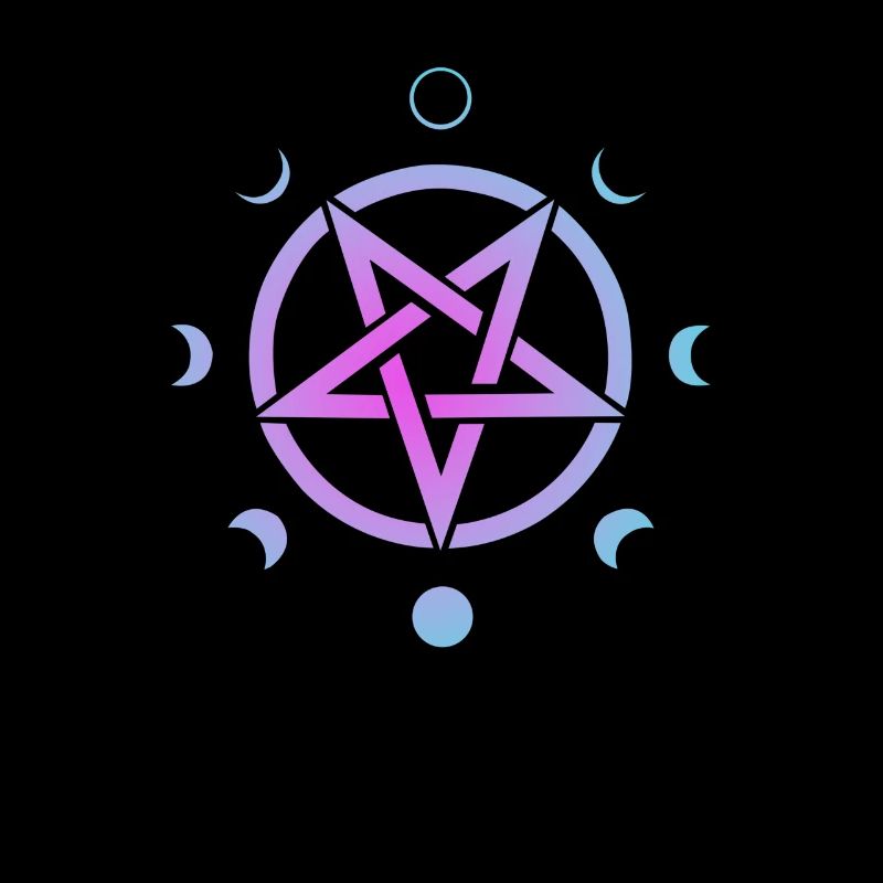 Satanic goat pentagram pastel grunge style gothic