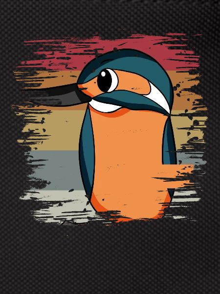 Kingfisher Blue Bird Retro