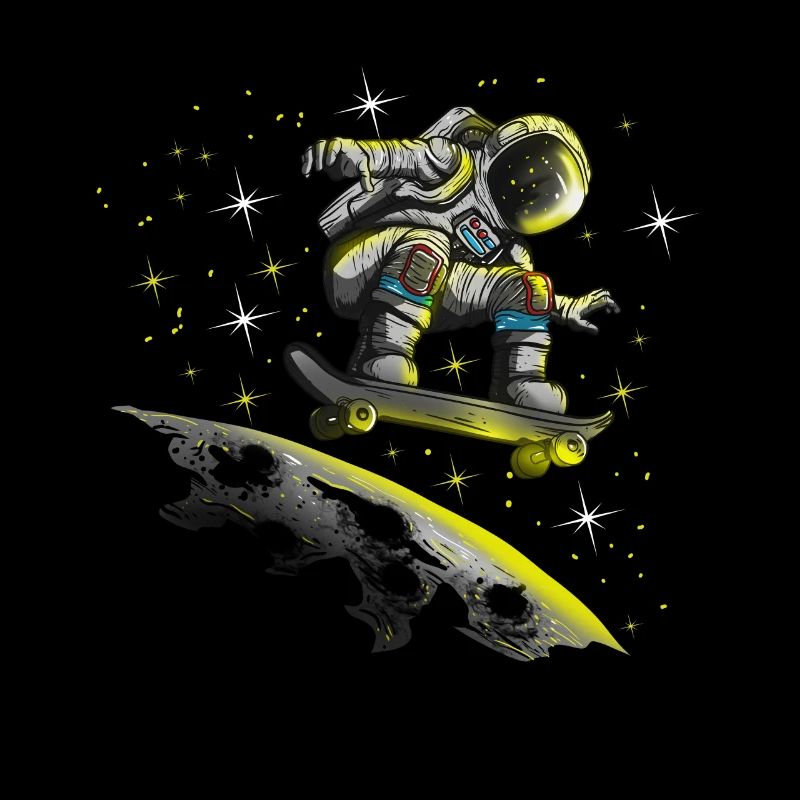 Un astronaute de conception spatiale patine sur la Lune