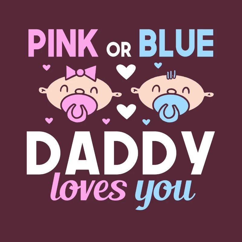 Pink Oder Blue Daddy Liebt Dich Vater Geschlecht