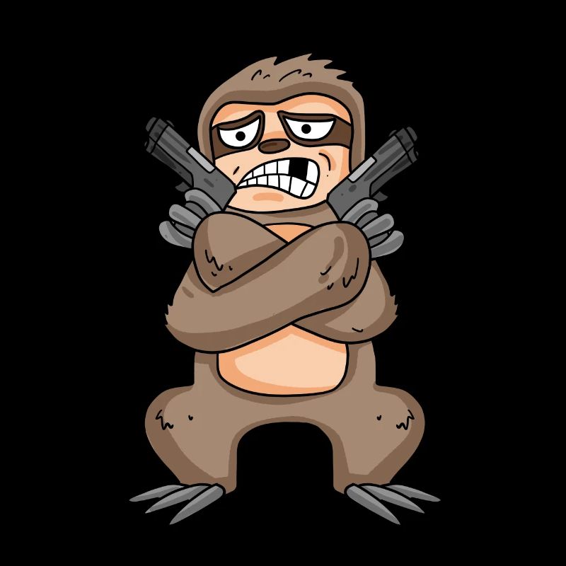 Faultier mit Pistole