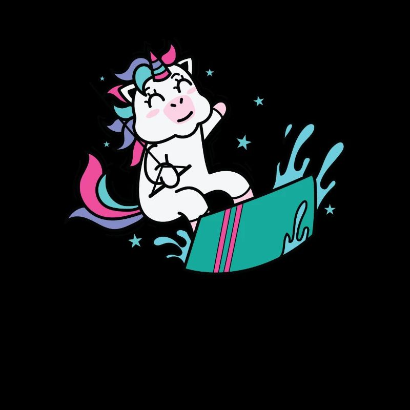 Einhorn beim Kite oder Wakeboarden