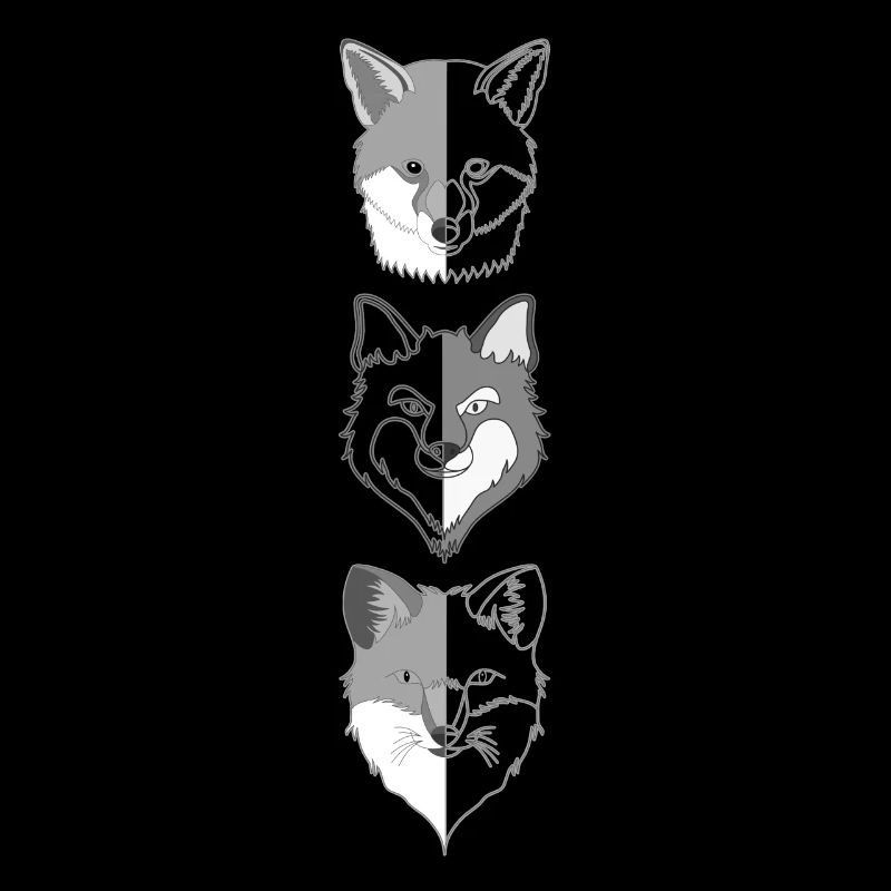 3 Conception d’animaux de la forêt de renards avec tête d’animal