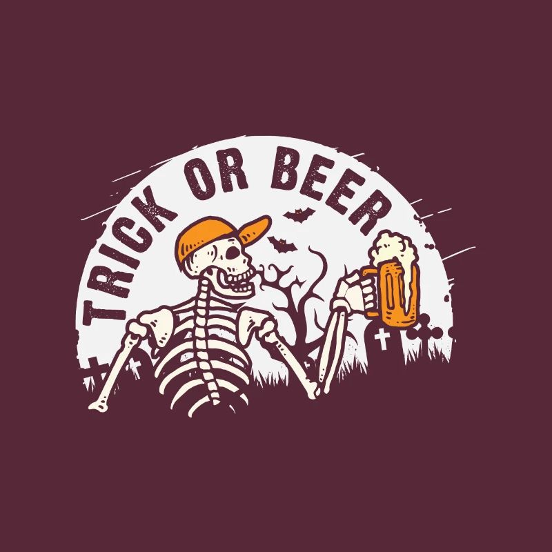 Süßes oder Bier Halloween skelett witzig