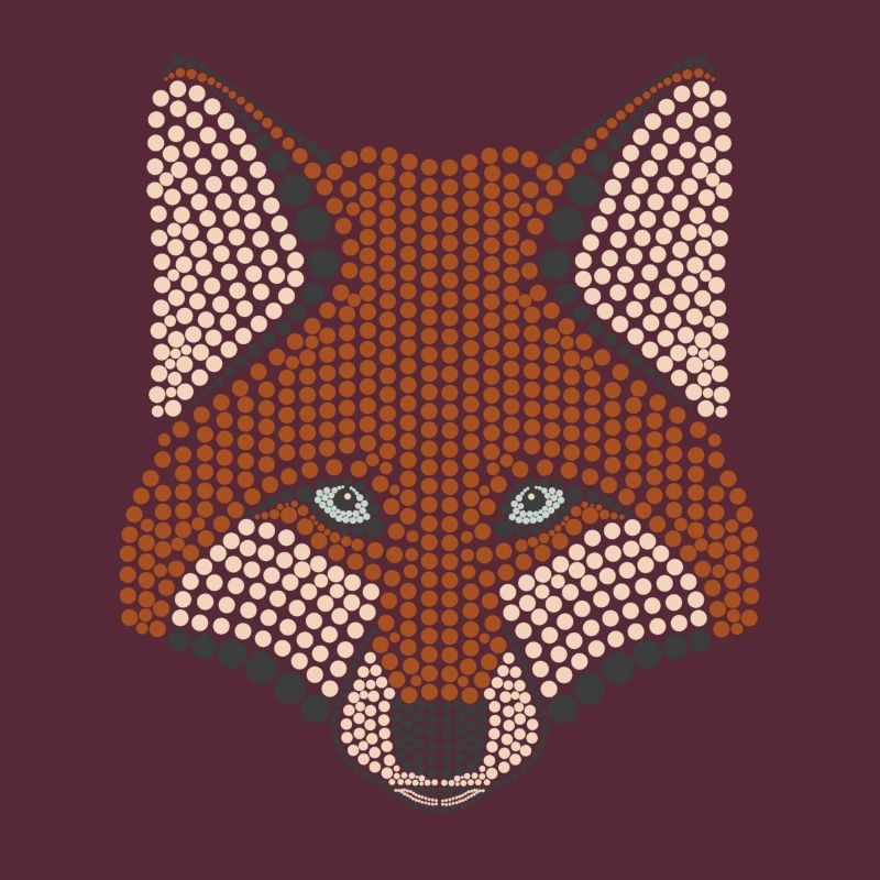 Conception d'animal de la forêt de renard parsemée de tête d'animal