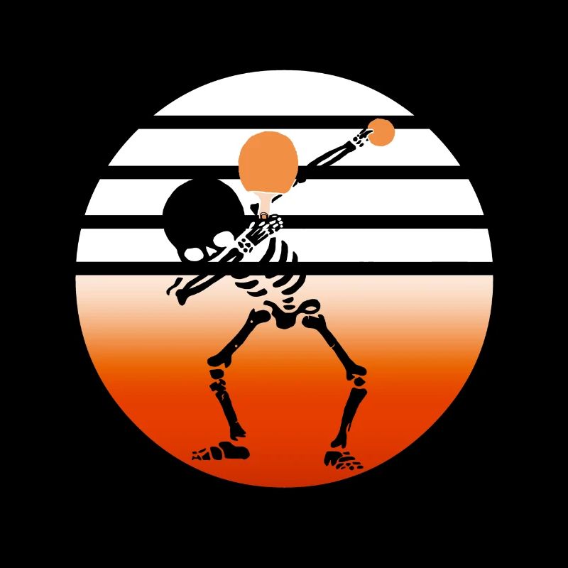 Retro Funny Ping Pong Skeleton Table Tennis