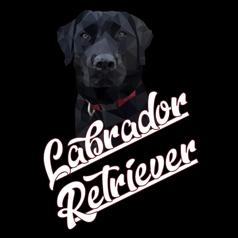 Schwarzer Labrador Retriever Zeichnung Polygon