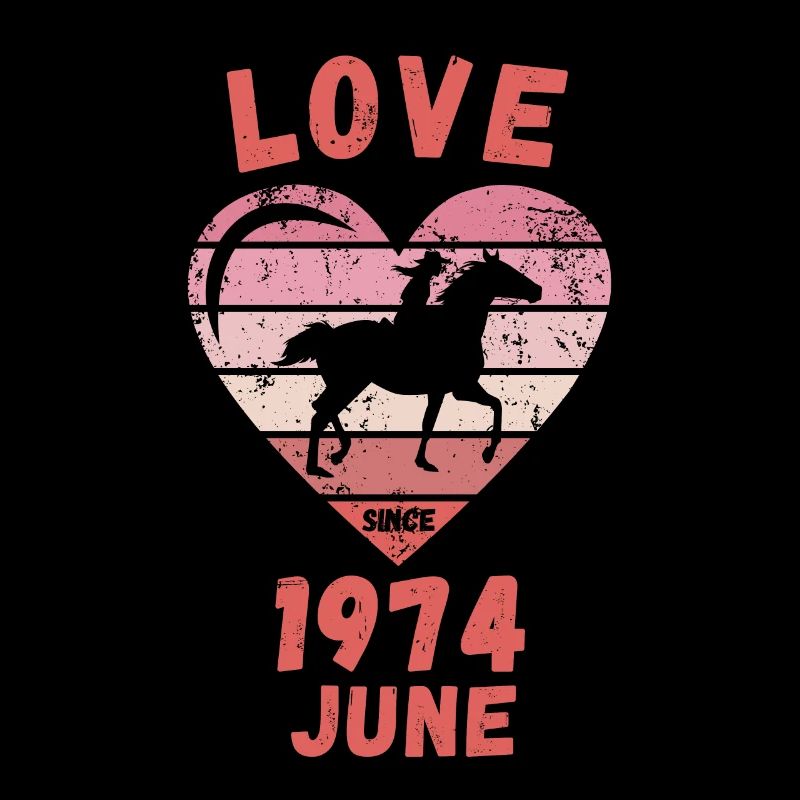 Love Pferde Reiten Geburtstag Juni 1974