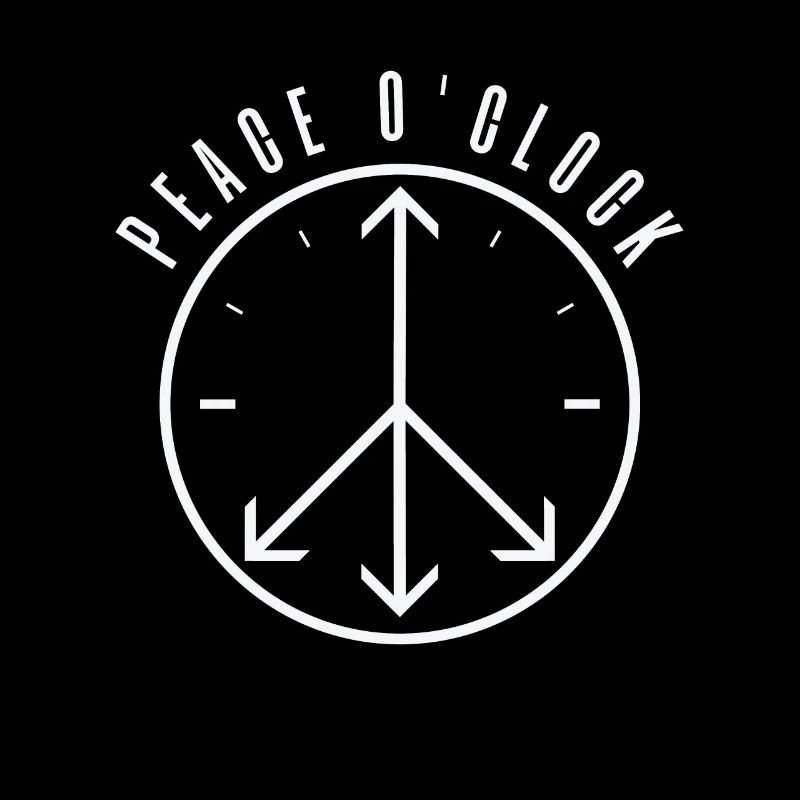 Peace Lover Clock Peace Time Optimistic Peace Sign