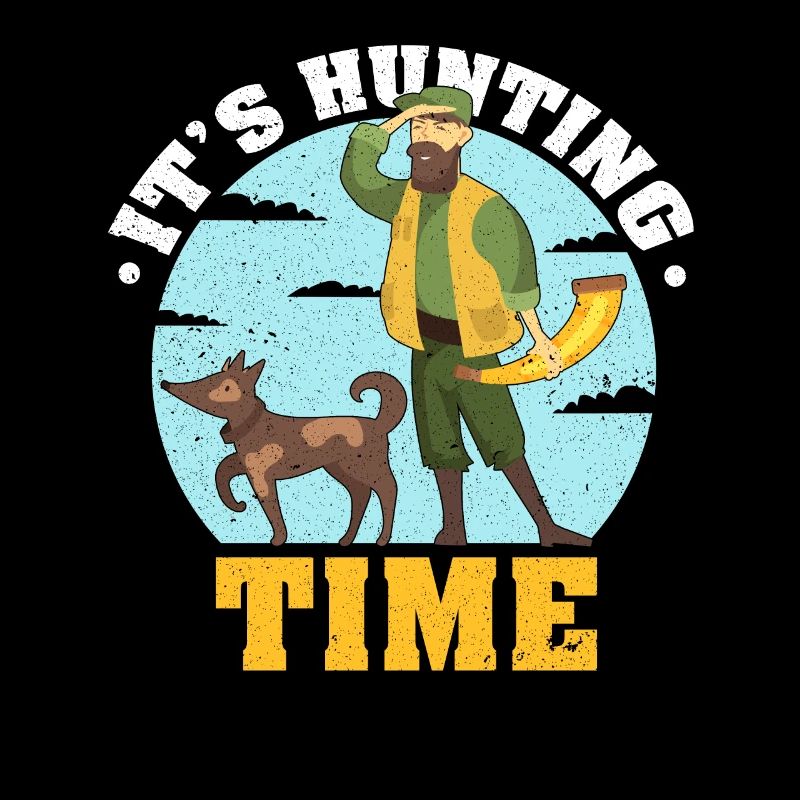 Temps de chasse amusant avec cor de chasse dans la nature