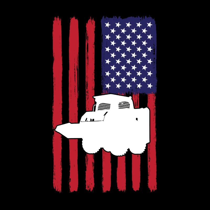 Chargeuse compacte avec drapeau des États-Unis