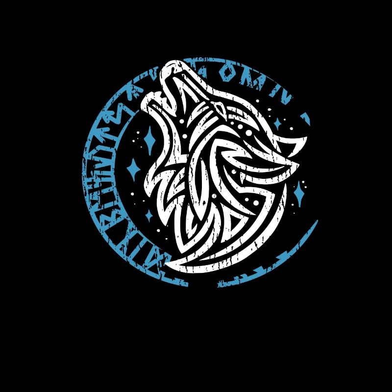 Valhalla Wolf Odin Runen Nordischer Kompass