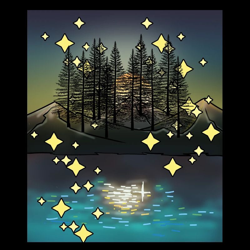 Night Sky Nature Wilderness Trees Mountains Finland