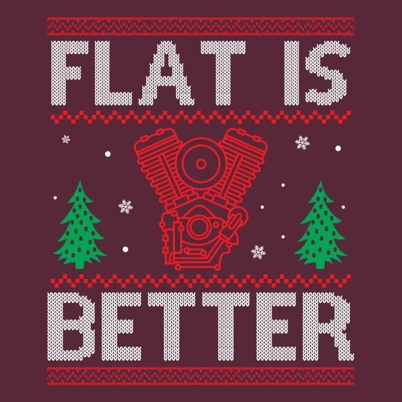 Engine Car Tuning Ugly Christmas - Flat Is Better