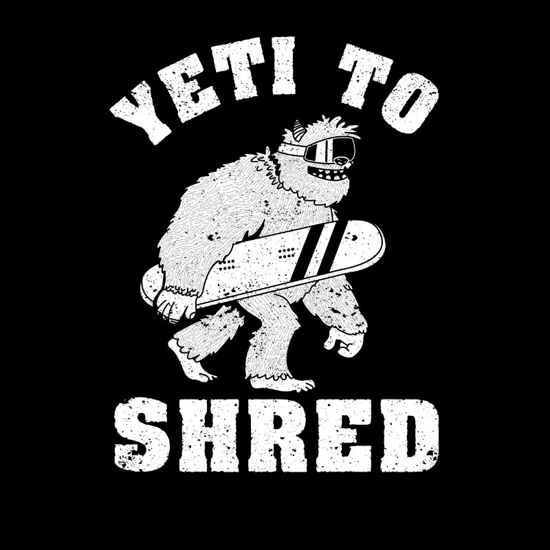 Yeti Shred Snowboard Sasquatch Funny Snow