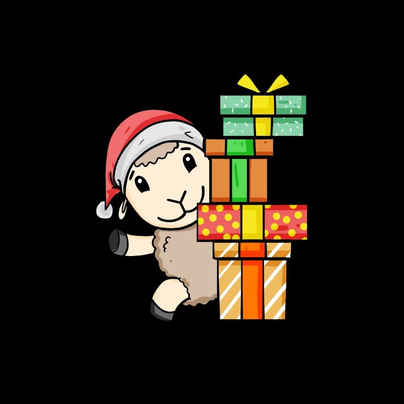 Joyeux moutons de Noël avec cadeaux